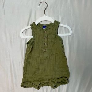 Old Navy Sleeveless Green Henley Romper